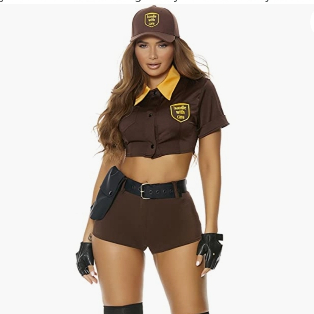 Forplay Brown and Yellow Delivery Costume